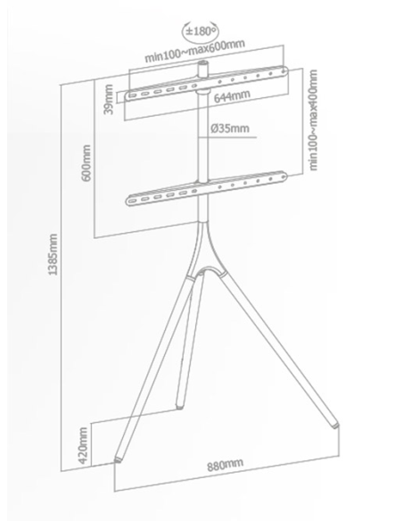 
SUPSTV012 SUPERIOR - Soporte de TV (42-70 Pulgadas), Triwood Superior