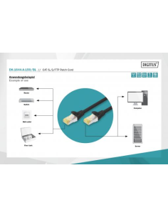 
DK-1644-A-150/BL DIGITUS - Latiguillo 15m Negro  Cat 6A S-FTP LSZH PiMF