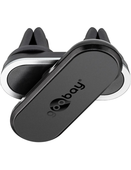 
45651 GOOBAY - El soporte magnético para teléfono Goobay para automóviles consta de 1x adaptador para montar en las rejillas 