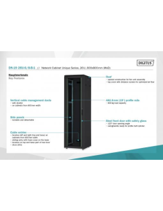 
DN-19 22U-8/8-B-1 DIGITUS - Armario de red de la serie Unique - 800 x 800 mm (an. x pr.). La serie Unique DIGITUS® ha sido fa 2