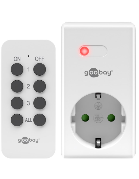 
58692 GOOBAY - Enchufes de radiocontrol, 1 Toma de Seguridad + 1 Mando