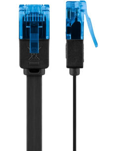 
96345 Latiguillo CAT 6A, U/UTP,  5.00 m, Negro, CU-PVC- PLANO