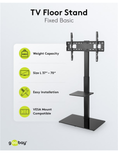 
58526 GOOBAY - Soporte de suelo ajustable 37-70" 40 Kg Goobay