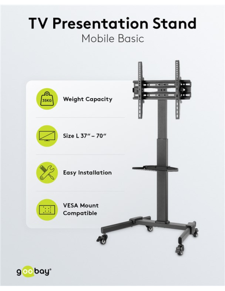 
59507 GOOBAY - Soporte de suelo ajustable 37-70" 35 Kg Goobay