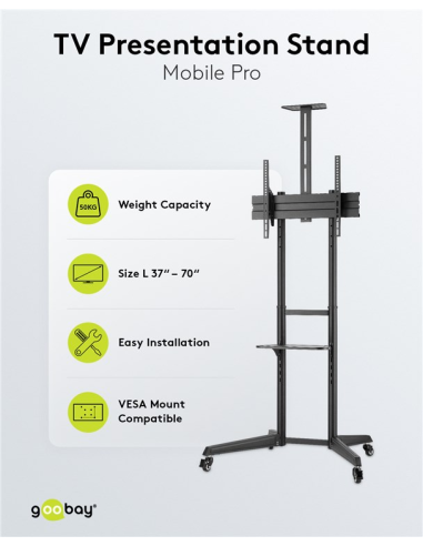 
59508 GOOBAY - Soporte de suelo ajustable 37-70" 50 Kg Goobay