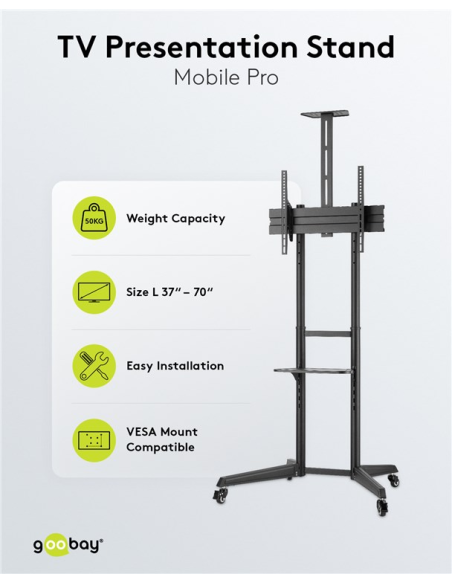 
59508 GOOBAY - Soporte de suelo ajustable 37-70" 50 Kg Goobay