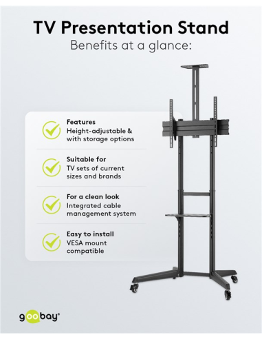 
59508 GOOBAY - Soporte de suelo ajustable 37-70" 50 Kg Goobay