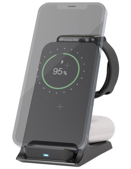 
60217 GOOBAY - Base de carga Inalambrica 15W con tecnologia QI 3 Dispositivos a la vez