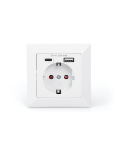 
DA-70615 DIGITUS - Enchufe empotrado con 1 USB Type C, 1 USB A Blanco Digitus
DIGITUS Enchufe empotrable con Cargador USB, 2