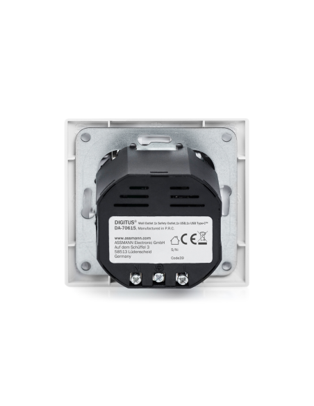
DA-70615 DIGITUS - Enchufe empotrado con 1 USB Type C, 1 USB A Blanco Digitus
