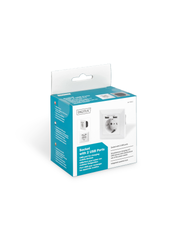 
DA-70613 DIGITUS - Enchufe empotrado con 2 USB A Blanco Digitus