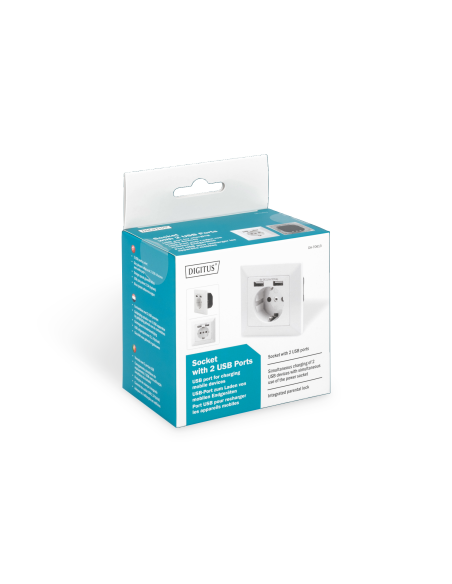 
DA-70613 DIGITUS - Enchufe empotrado con 2 USB A Blanco Digitus