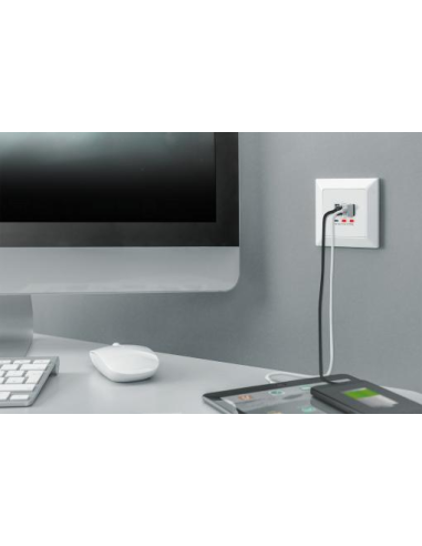 
DA-70618 DIGITUS - Placa empotrado de carga para smartphones/tabletas con 2 USB
