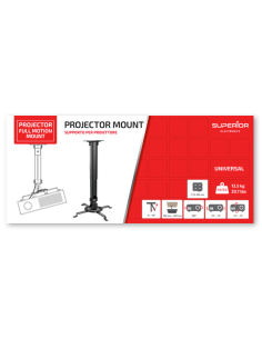 
SUPSTV013 SUPERIOR - Soporte techo  para video proyector,  54-320 mm 15° 360° 2