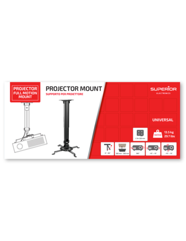 
SUPSTV013 SUPERIOR - Soporte techo  para video proyector,  54-320 mm 15° 360°