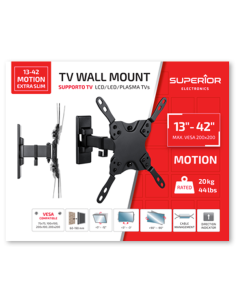 
SUPSTV009 SUPERIOR - Brazo articulado soporta hasta 13-42" Full Motion Extra Slim