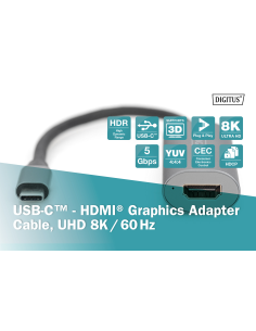 
DA-70822 DIGITUS - Adaptador USB 3.1 Tipo C a HDMI 8K/60Hz Digitus
