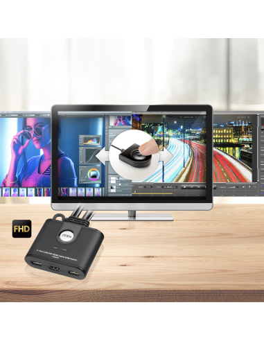 
CS22HF-AT ATEN - Switch KVM USB FHD HDMI de 2 puertos en formato cable.