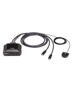 
US3312-AT ATEN - Switch KVM DisplayPort 4K USB-C de 2 puertos con selector de puertos remoto