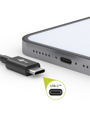 
66316 GOOBAY - Cable de 0,50m USB 2.0 480Mbps PD USB-C a USB-C Negro