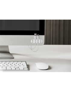 
70400 Juego de 2 piezas para organizar y fijar cables, extraíble, Gestión de cables 4 ranuras, blanco Blister 2