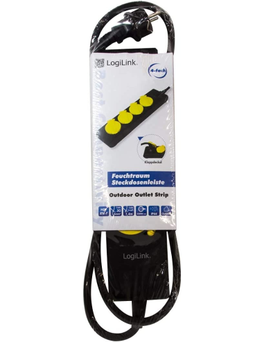 
LPS212 Regleta de  4  tomas sin Interruptor Exterior IP44 Logilink