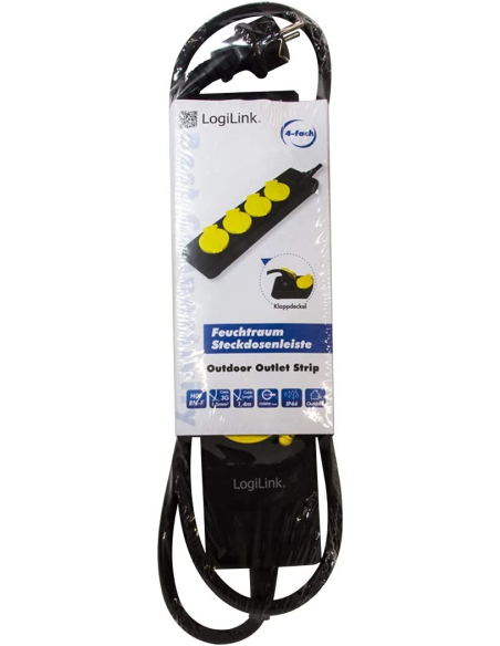 
LPS212 Regleta de  4  tomas sin Interruptor Exterior IP44 Logilink