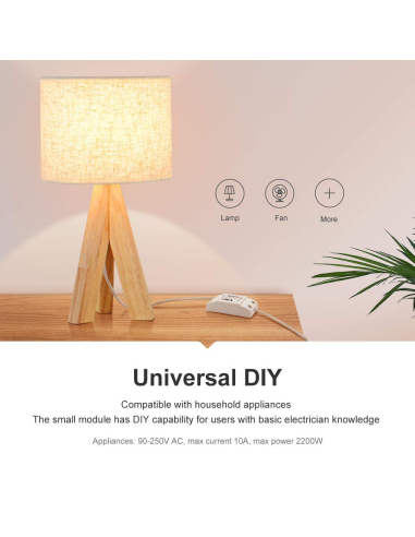 
RFR2 SONOFF Interruptor inteligente sem fios Wi-Fi com módulo de recetor de RF 433 MHz, Wi-Fi e interruptor de controlo remot