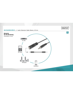 
AK-510200-050-S DIGITUS - Cable Audio Stereo MiniJack 3.5 M/H 5 m