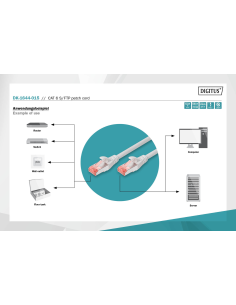 
DK-1644-015 DIGITUS Cable de conexión CAT 6 S/FTP. Latiguillo CAT 6 S-FTP, Cu, LSZH AWG 27/7, longitud 1,5 m, color gris
