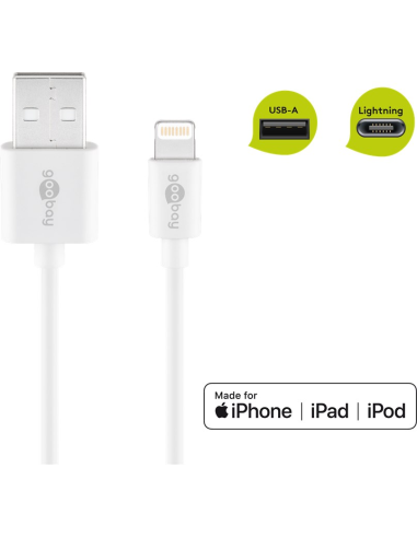 
72909 GOOBAY - Cable de carga datos USB AM a Apple Lightning  3,00m