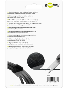 
70360 Rollo de Cierre de velcro enrollada Negra  1m x 20mm Blister 2