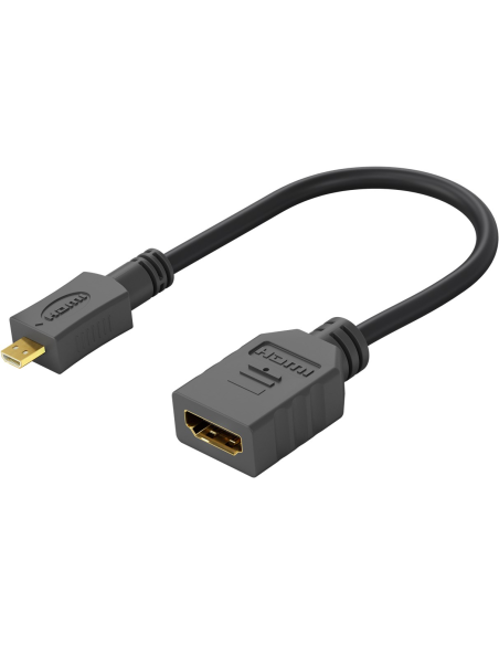 
58683 GOOBAY - Adaptador Micro HDMI-D Macho a HDMI-A Hembra 0.15m GOOBAY