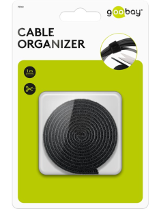 
70360 Rollo de Cierre de velcro enrollada Negra  1m x 20mm Blister