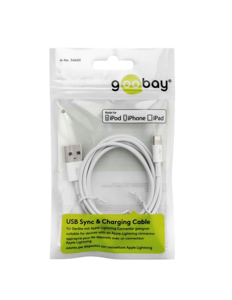 
72907 GOOBAY - Cable de carga datos USB AM a Apple Lightning  2,00m