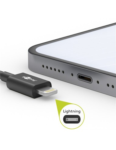 
72907 GOOBAY - Cable de carga datos USB AM a Apple Lightning  2,00m