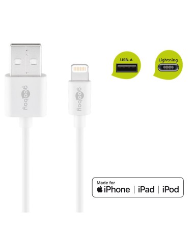 
72907 GOOBAY - Cable de carga datos USB AM a Apple Lightning  2,00m