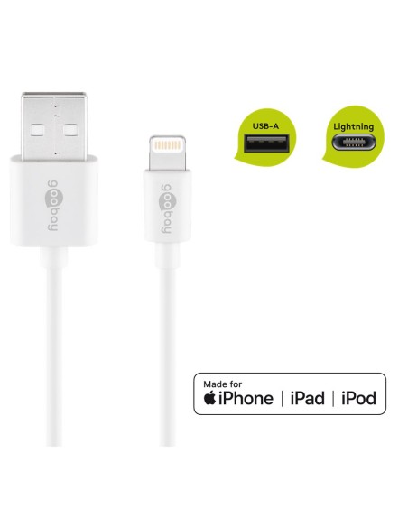 
72907 GOOBAY - Cable de carga datos USB AM a Apple Lightning  2,00m