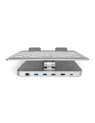 
DA-90429 Soporte para ordenador portátil con función de hub USB-C 3 USB 3.0, 1 4KHDMI, 1 RJ45, 1 carga PD