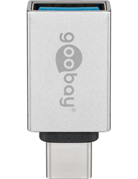 
56620 Adaptador USB-C M a USB 3.0 A H 15W 5 Gbps OTG Compacto Color Plata