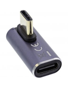 
35900C INLINE - Adaptador USB 4.0 C C-Macho a C-Hembra 90º 40Gbps 240W EPR 48V 5A power max 8K 60Hz 2