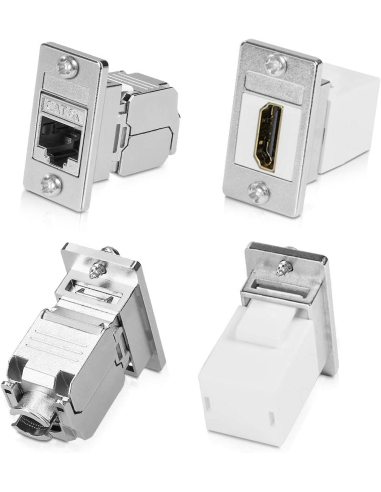 
76205A INLINE - Soporte de módulo Keystone SNAP-In, simple, metálico, para superficies planas