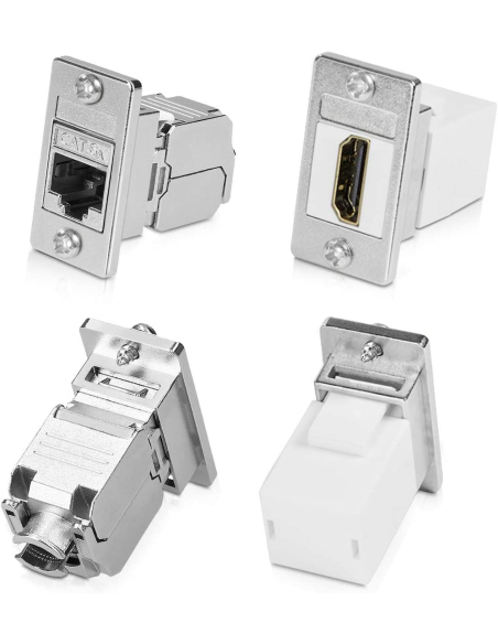 
76205A INLINE - Soporte de módulo Keystone SNAP-In, simple, metálico, para superficies planas