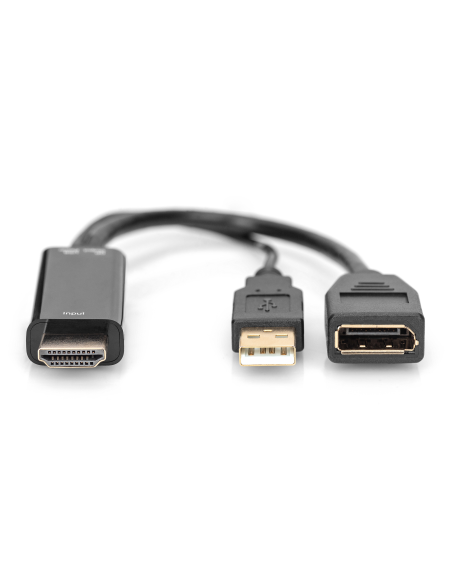 
AK-330101-002-S DIGITUS - Adaptador HDMI M a DP F con alimentación eléctrica externa 4K con 30 Hz. 0,2 m negro