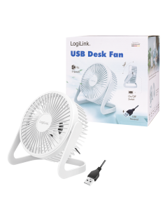 
UA0403 Ventilador de escritorio USB, 15,24 cm, 40 dB, blanco Logilink