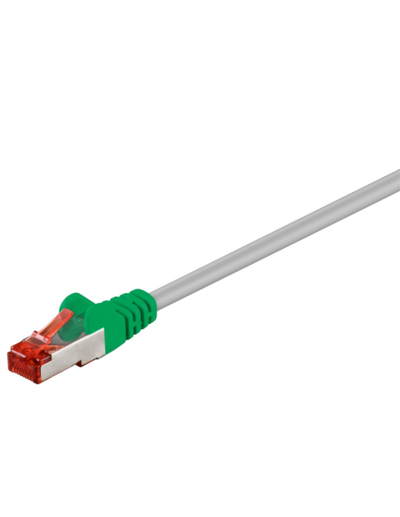 Cable CAT 6 Crossover  1 m S/FTP (PiMF), Gris-Verde LSZH CAT 6 Crossover Patch Cable