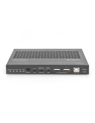 
DS-55523 DIGITUS - Kit extensor KVM HDBaseT 3.0, 100 m USB 2.0, PoC, RS232, IR, eARC/ARC, negro