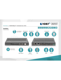 
DS-55523 DIGITUS - Kit extensor KVM HDBaseT 3.0, 100 m USB 2.0, PoC, RS232, IR, eARC/ARC, negro 2