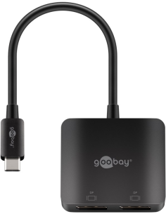 
60171 GOOBAY - Hub de vídeo MST de 2 puertos (USB-C a 2 DP) Doble Monitor Goobay Bulk 2