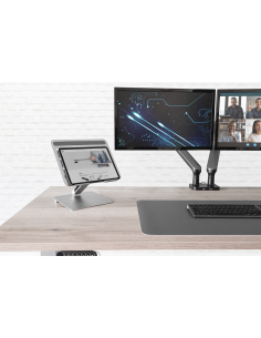 
DA-90429 Soporte para ordenador portátil con función de hub USB-C 3 USB 3.0, 1 4KHDMI, 1 RJ45, 1 carga PD